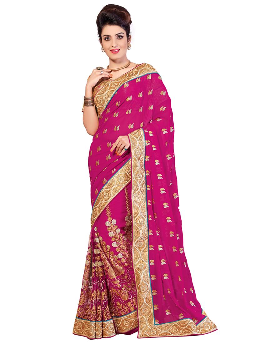 women's embroidered saree with blouse - 20307077 - Zoom Image - 0
