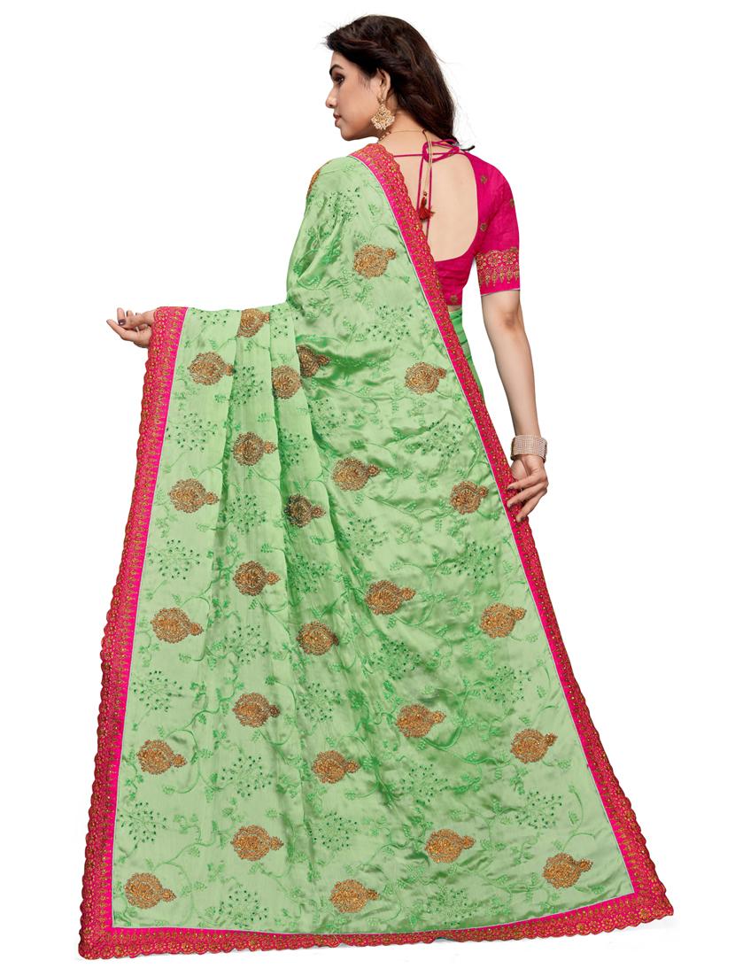 women's embroidered saree with blouse - 20307105 - Standard Image - 1