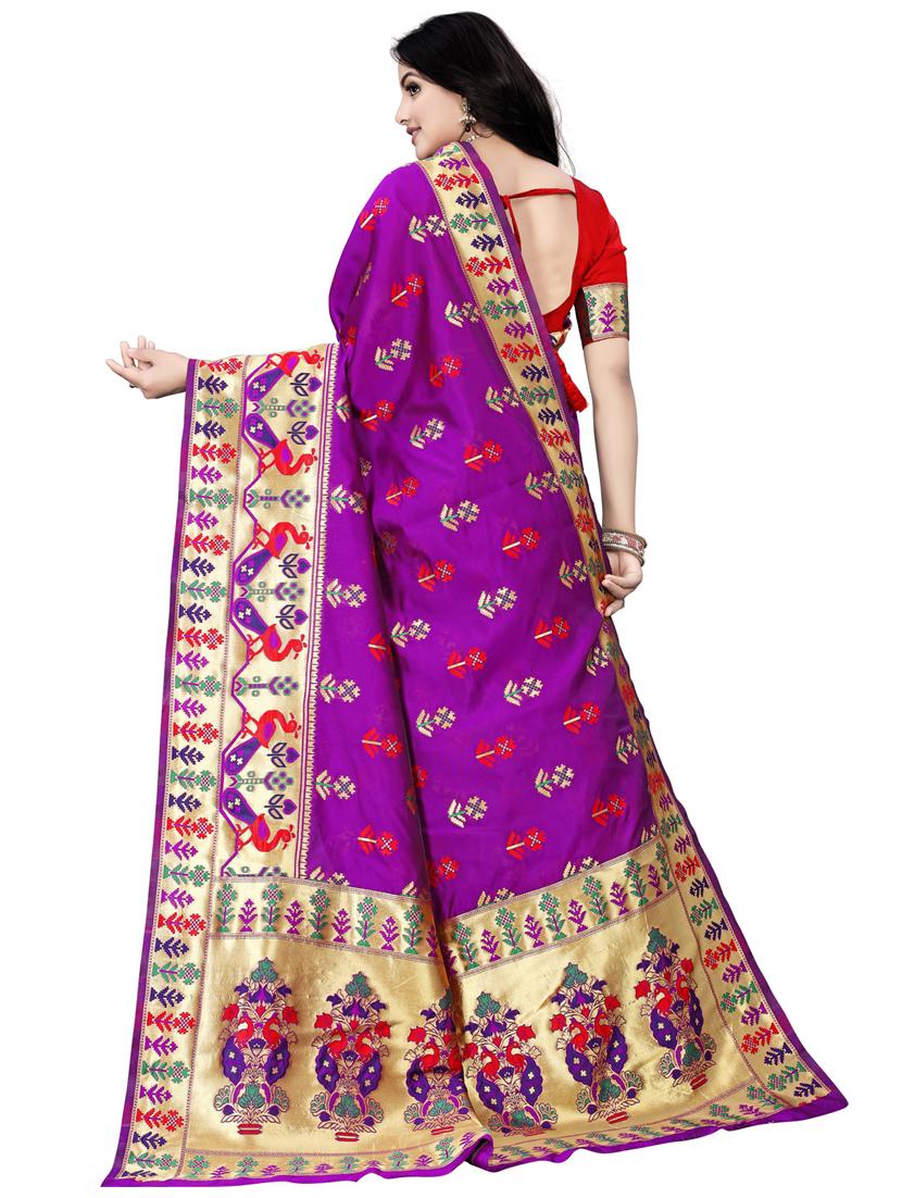 women's banarasi saree with blouse - 20307174 - Standard Image - 1