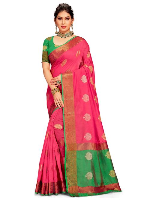 women's self design pink colored saree with blouse - 20307215 -  Standard Image - 0
