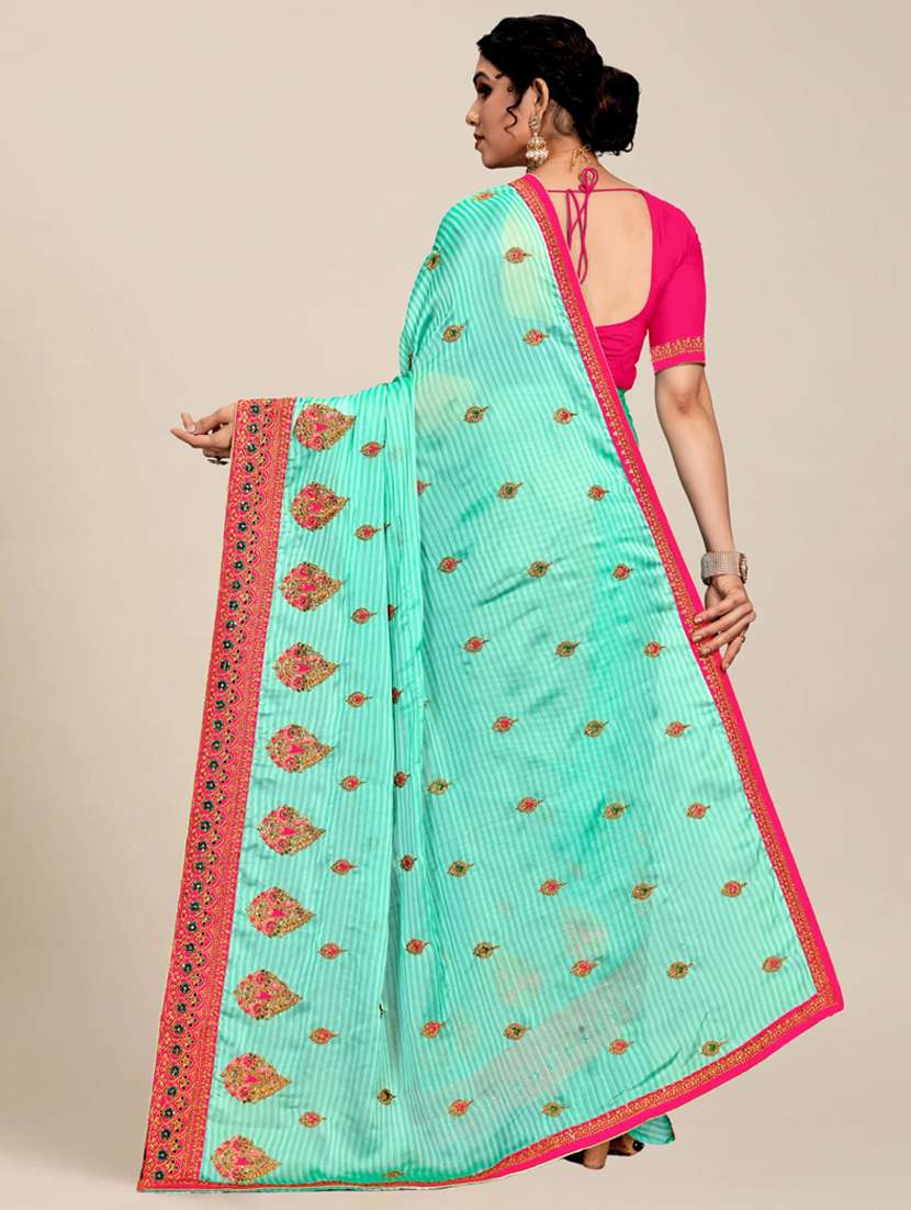 women's embroidered saree with blouse - 20307247 - Standard Image - 1