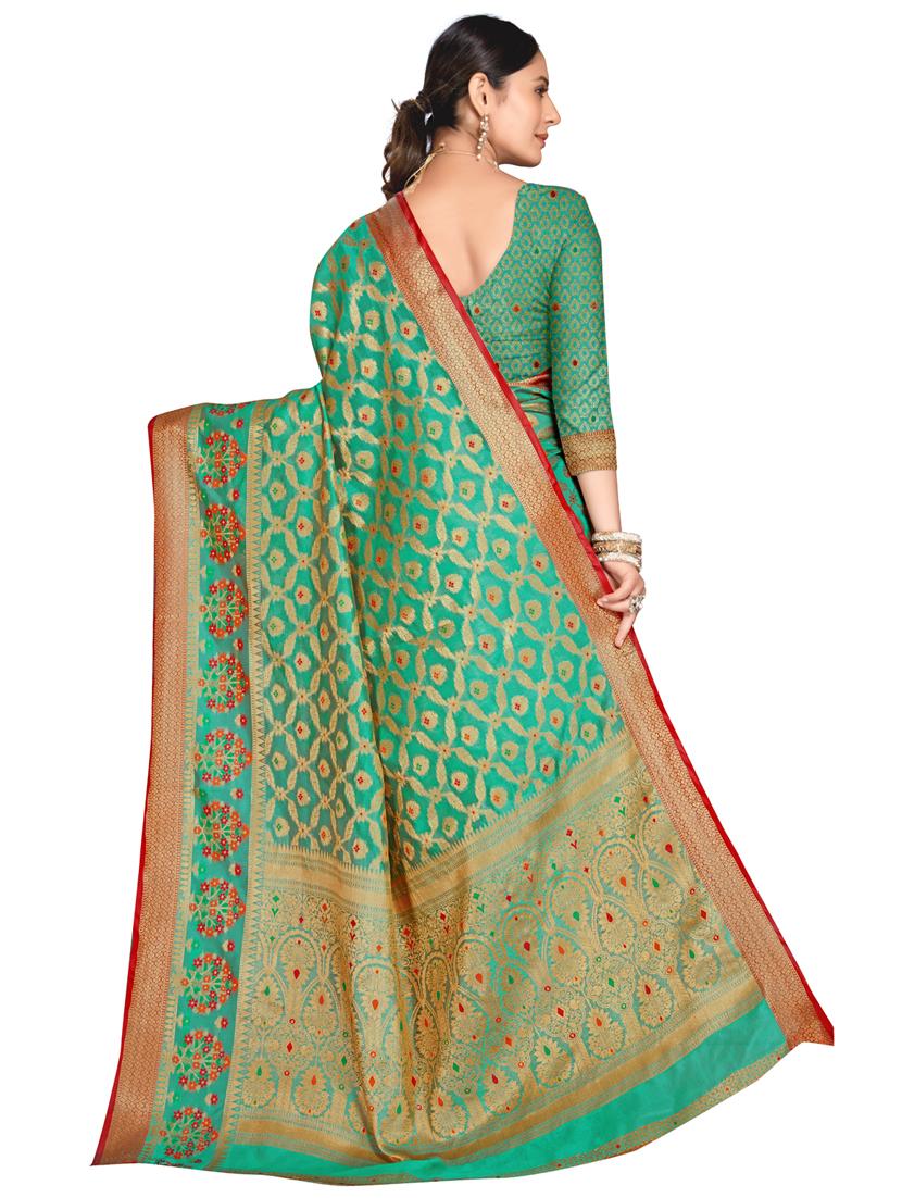 women's banarasi saree with blouse - 20307299 - Standard Image - 1