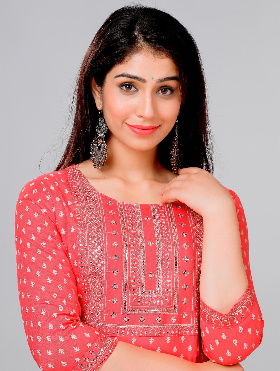orange colored straight kurta - 20307394 - Standard Image - 4