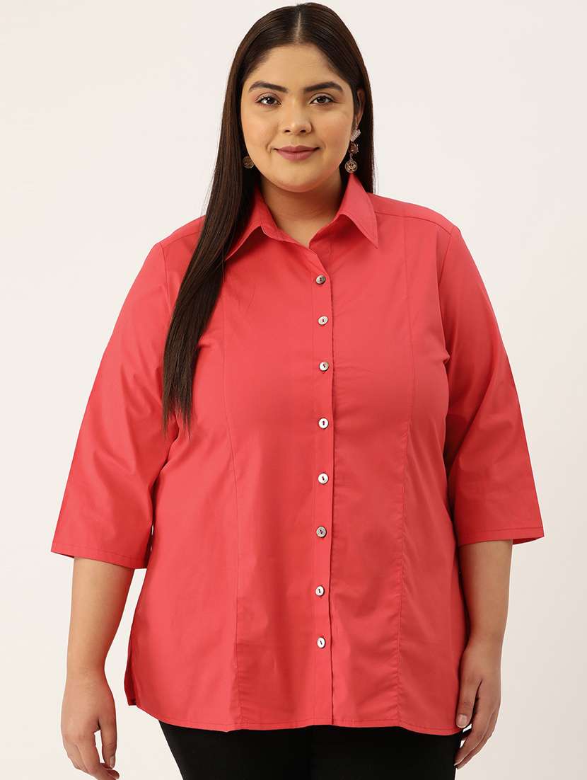  red solid plus size shirt