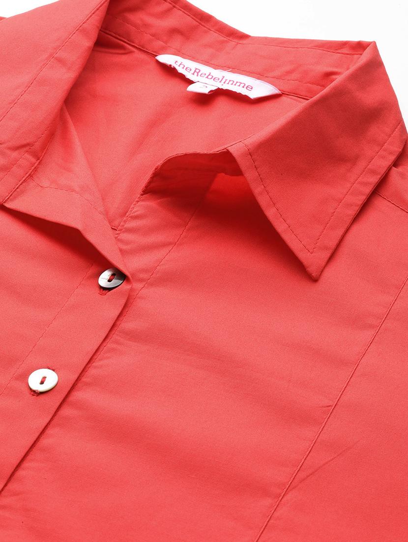 red solid plus size shirt - 20307502 - Standard Image - 4