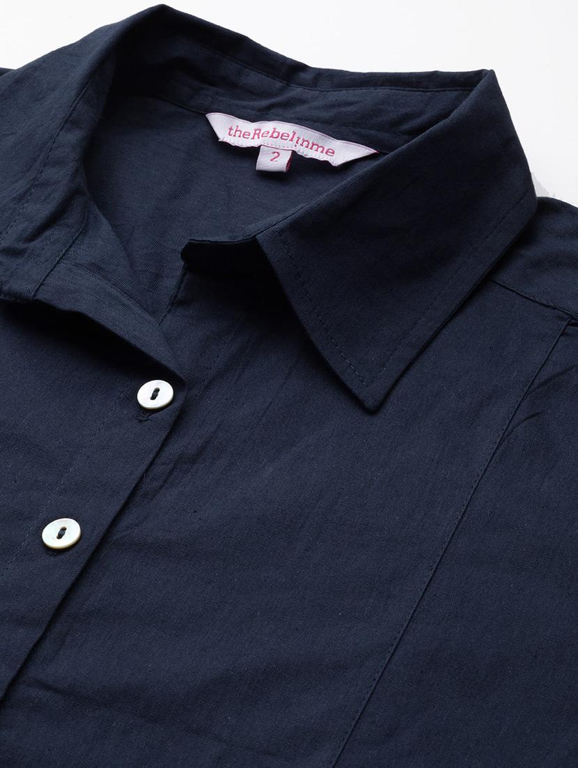 women solid collared plus size shirt - 20307505 - Standard Image - 4