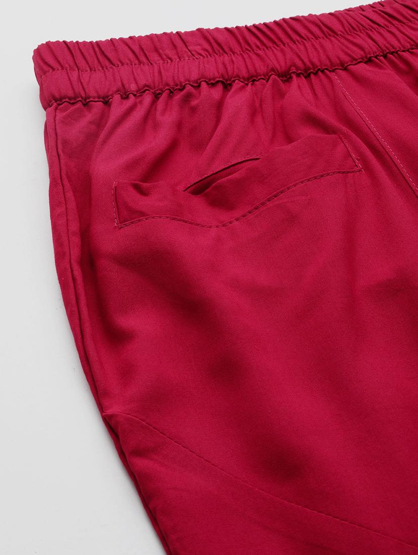 red rayon trousers - 20307520 - Standard Image - 4