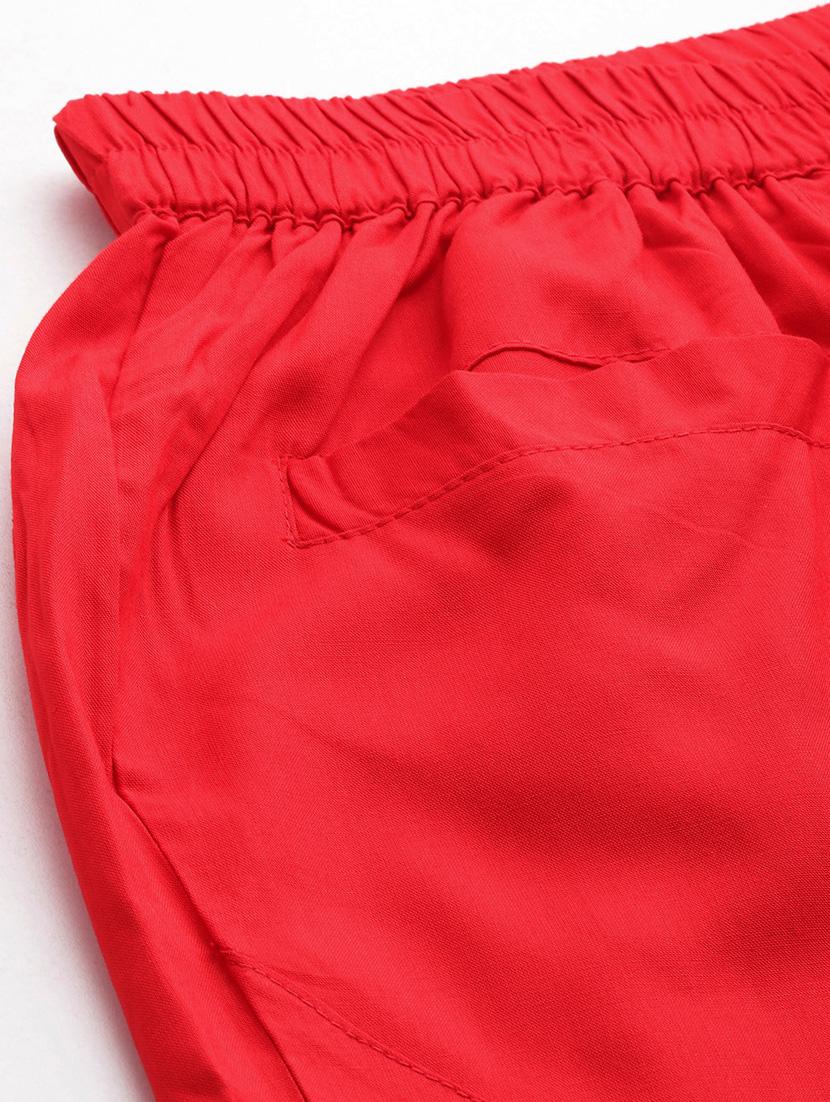 red rayon trousers - 20307524 - Standard Image - 4