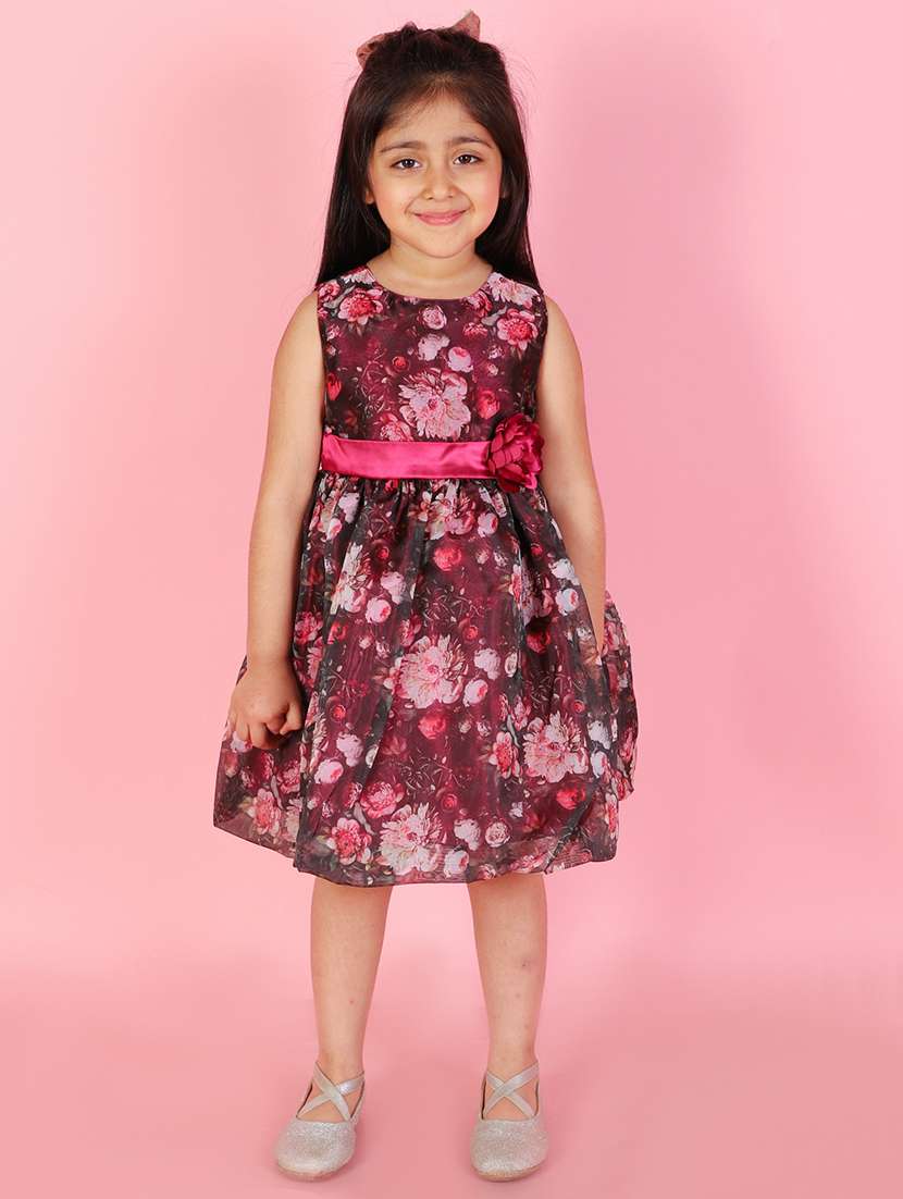 girls round neck sleeveless frock