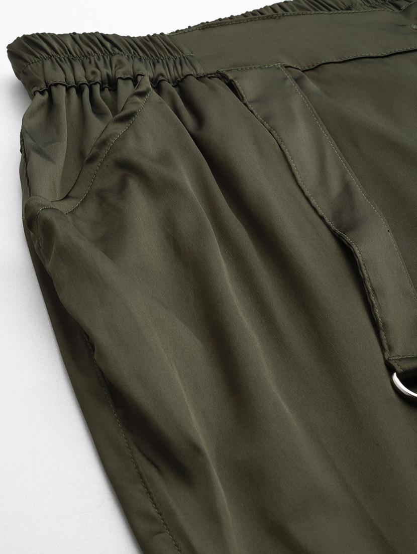 olive satin plus trouser - 20307543 - Standard Image - 4