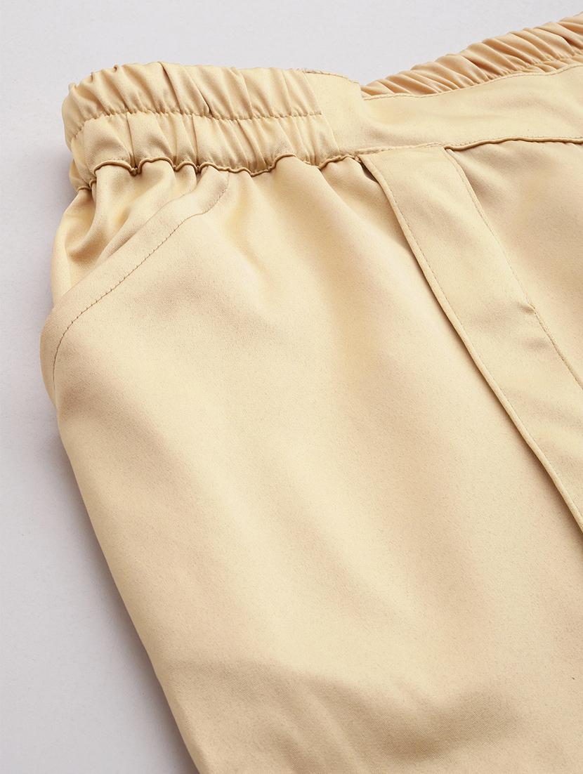beige satin plus trouser - 20307544 - Standard Image - 4