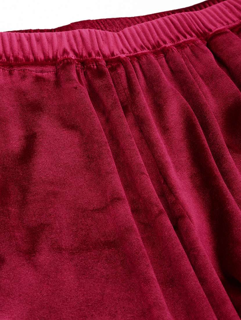 red solid top and trouser co-ord set - 20307551 -  Standard Image - 4