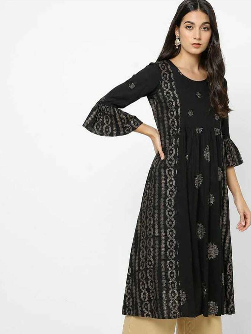 black colored a-line kurta