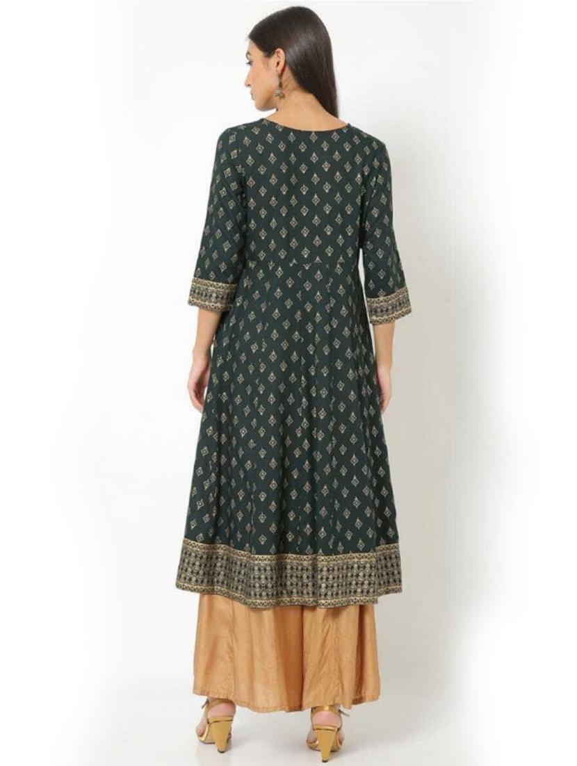 green colored a-line kurta - 20307628 - Standard Image - 1