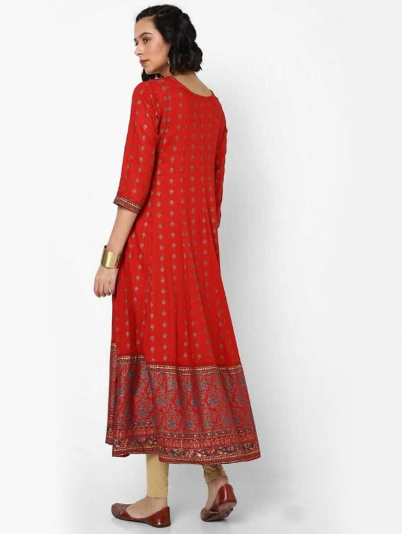 red colored a-line kurta - 20307633 - Standard Image - 1