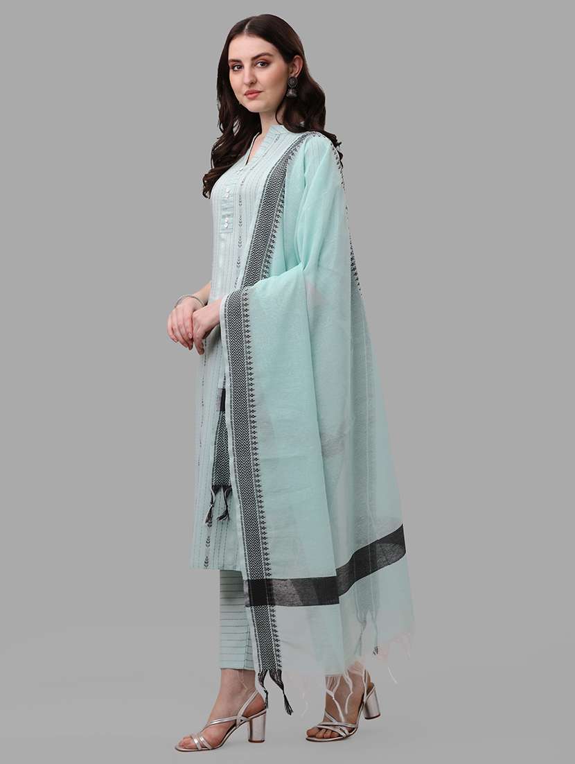 light blue colored kurta pant set - 20308042 -  Standard Image - 1