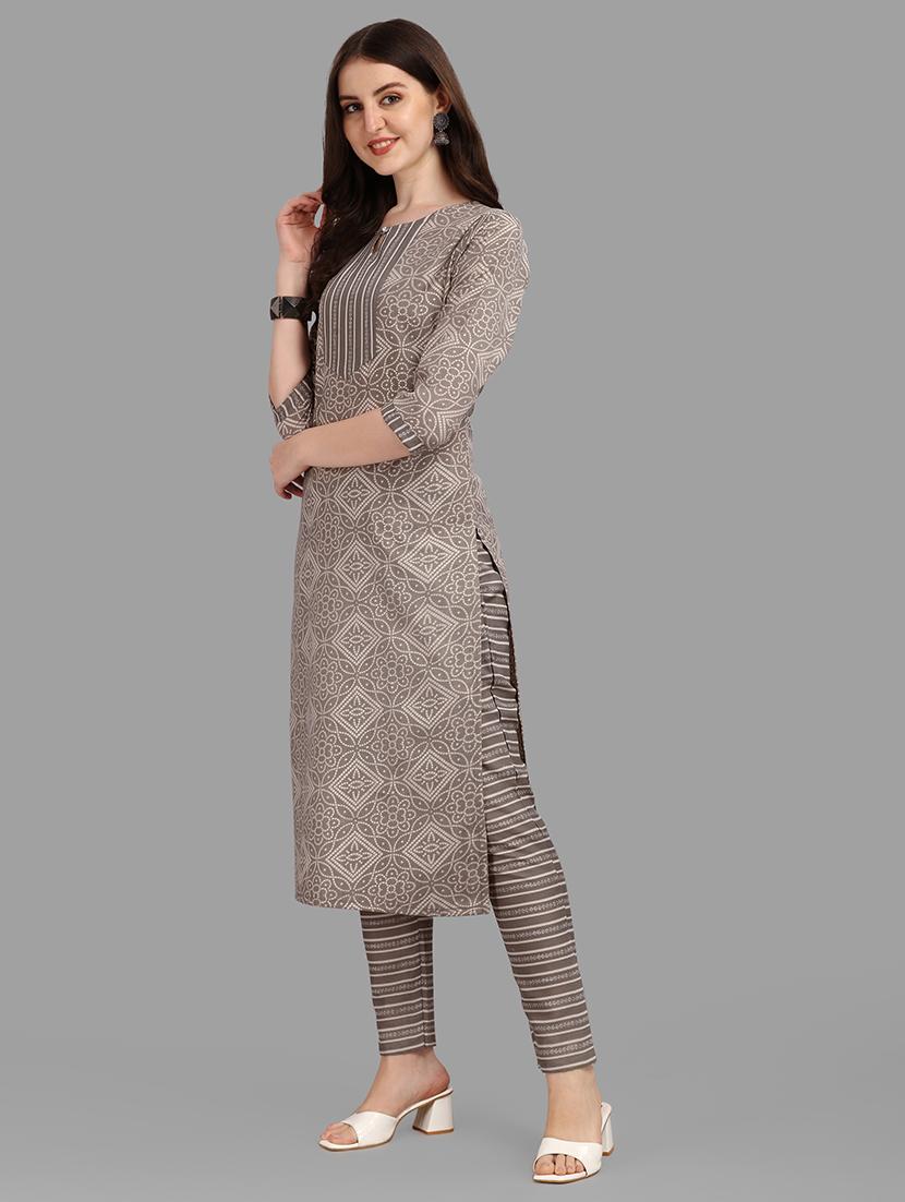 grey colored kurta pant set - 20308091 - Standard Image - 1