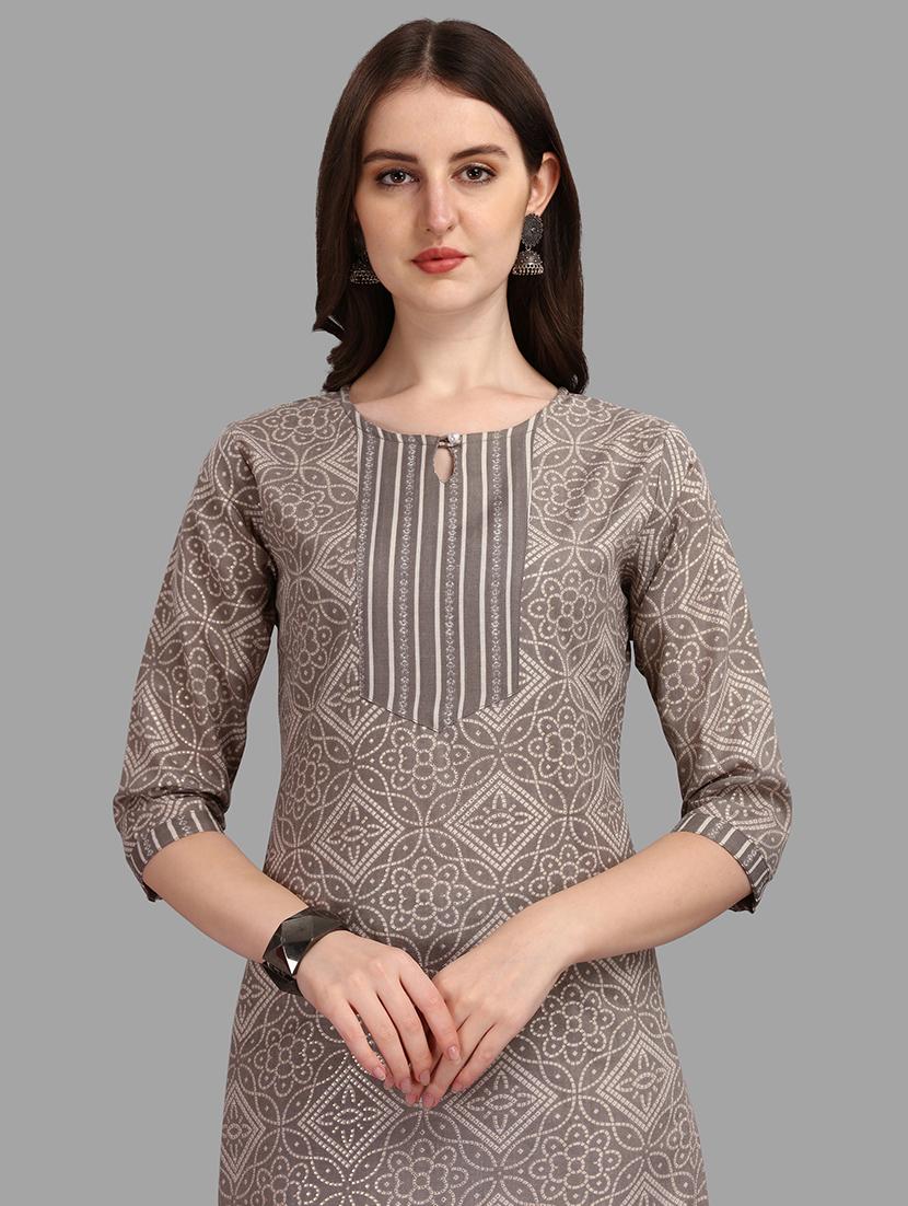 grey colored kurta pant set - 20308091 - Standard Image - 4