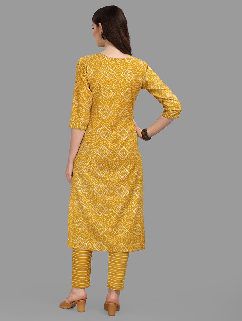 yellow colored kurta pant set - 20308092 - Standard Image - 1