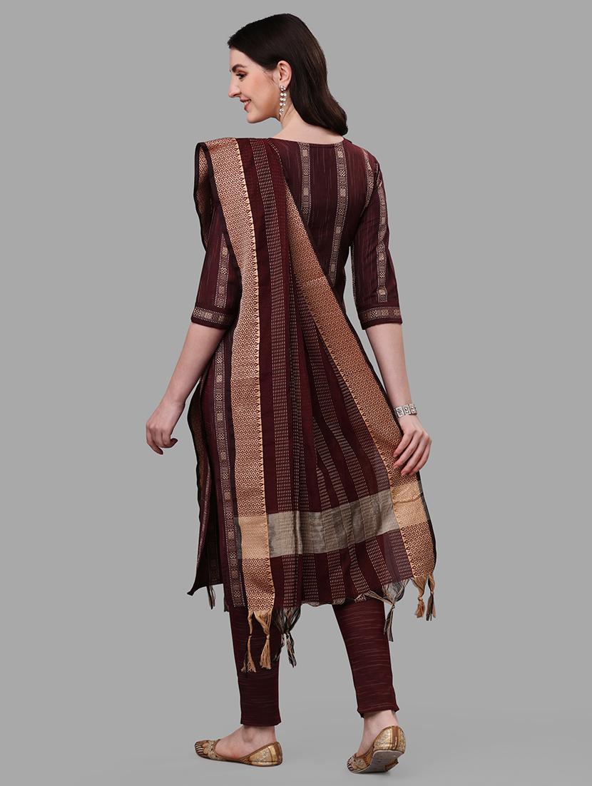 maroon colored kurta pant set - 20308109 - Standard Image - 1