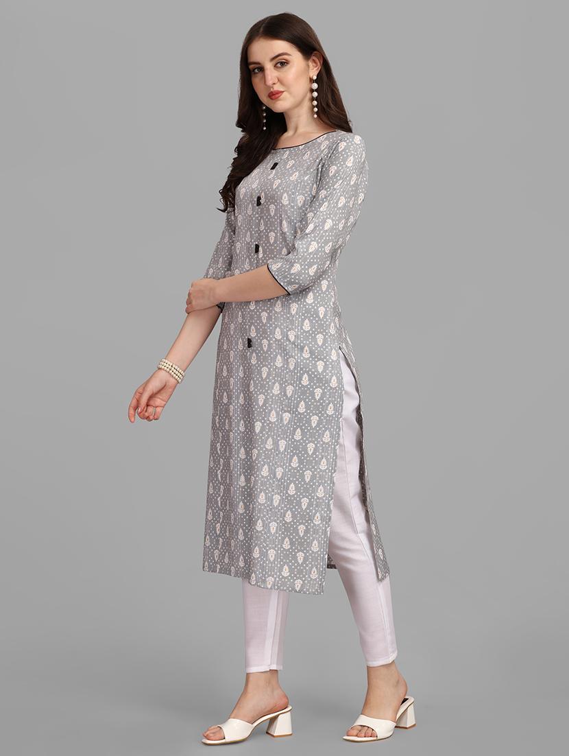 grey colored kurta pant set - 20308119 - Standard Image - 1