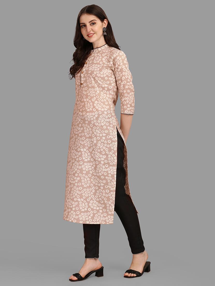 beige colored kurta pant set - 20308124 - Standard Image - 1