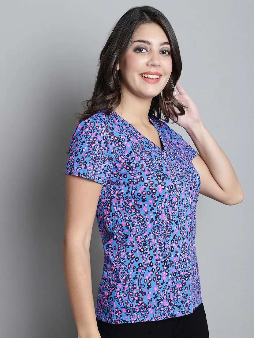 women's all over print v neck t-shirt - 20309326 -  Standard Image - 1