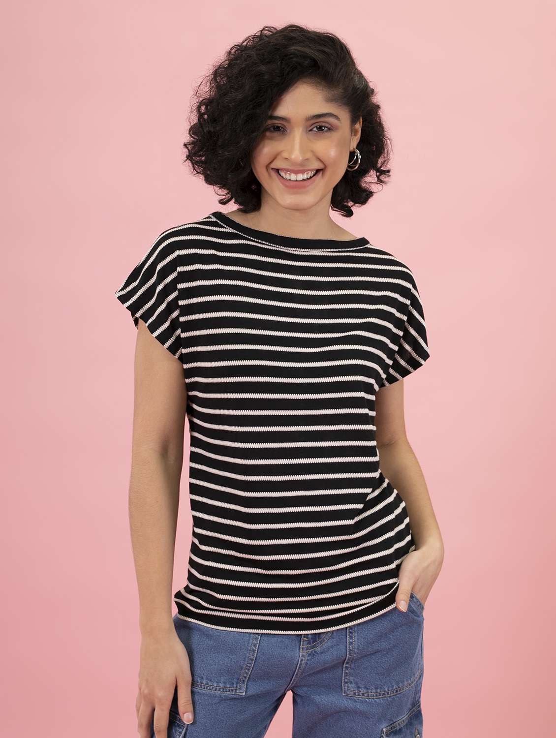 women's striped crew neck t-shirt