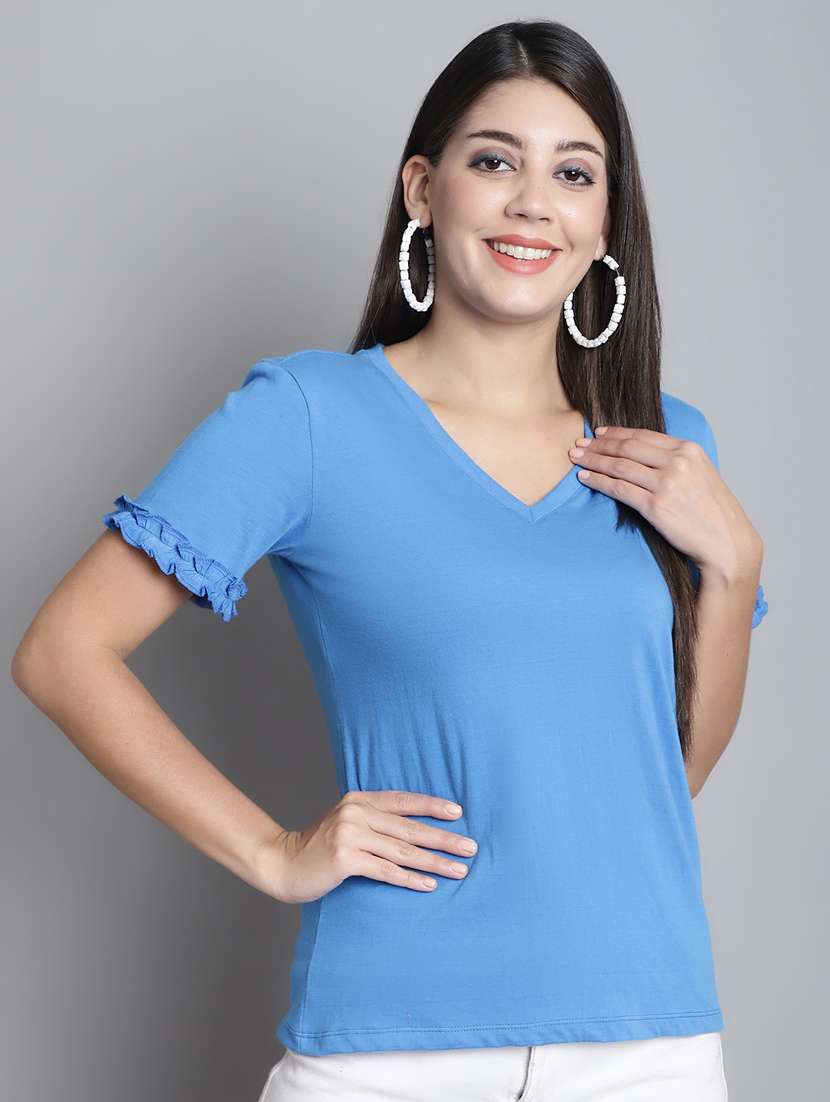women's plain v neck t-shirt