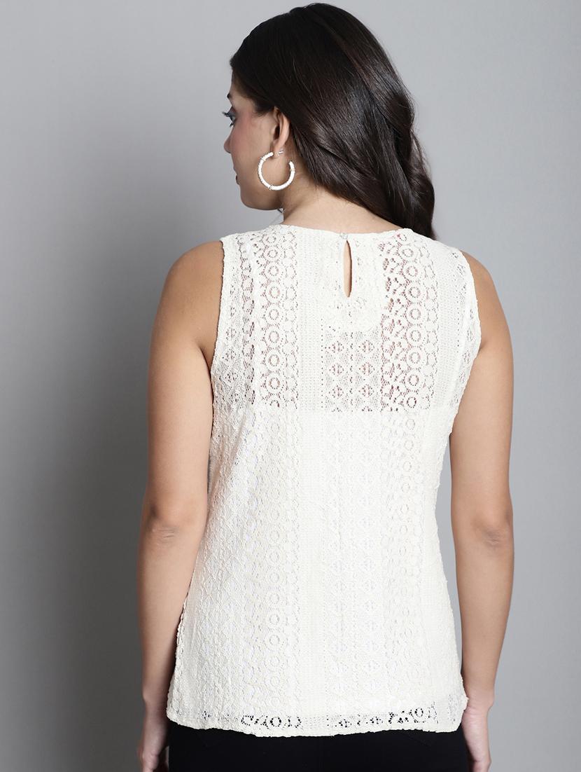 women's straight round neck top - 20309363 - Standard Image - 4