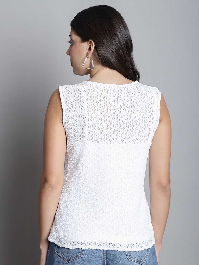 women's straight v neck top - 20309368 -  Standard Image - 4