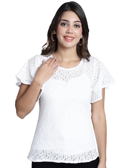 women's straight round neck top - 20309370 - Standard Image - 0