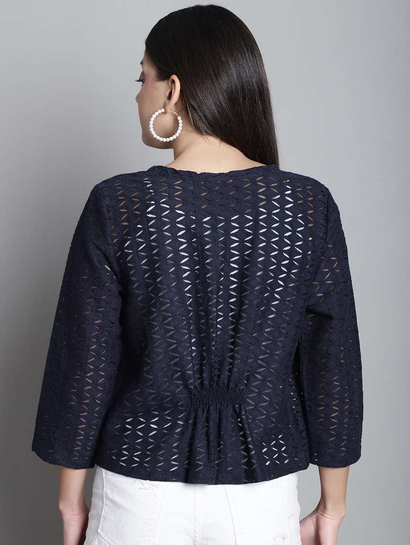 women dark blue crochet shrug - 20309383 -  Standard Image - 4