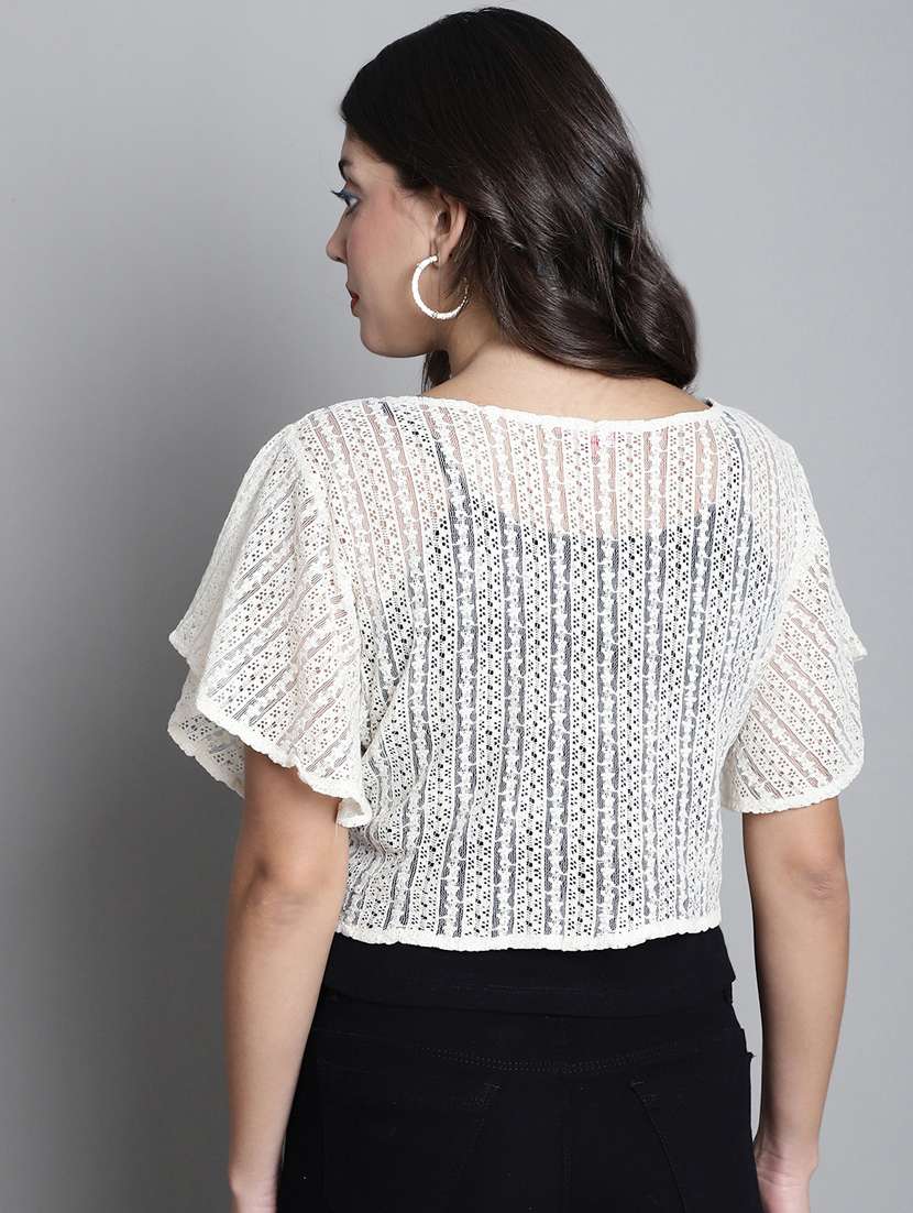 women white laced shrug - 20309387 -  Standard Image - 4