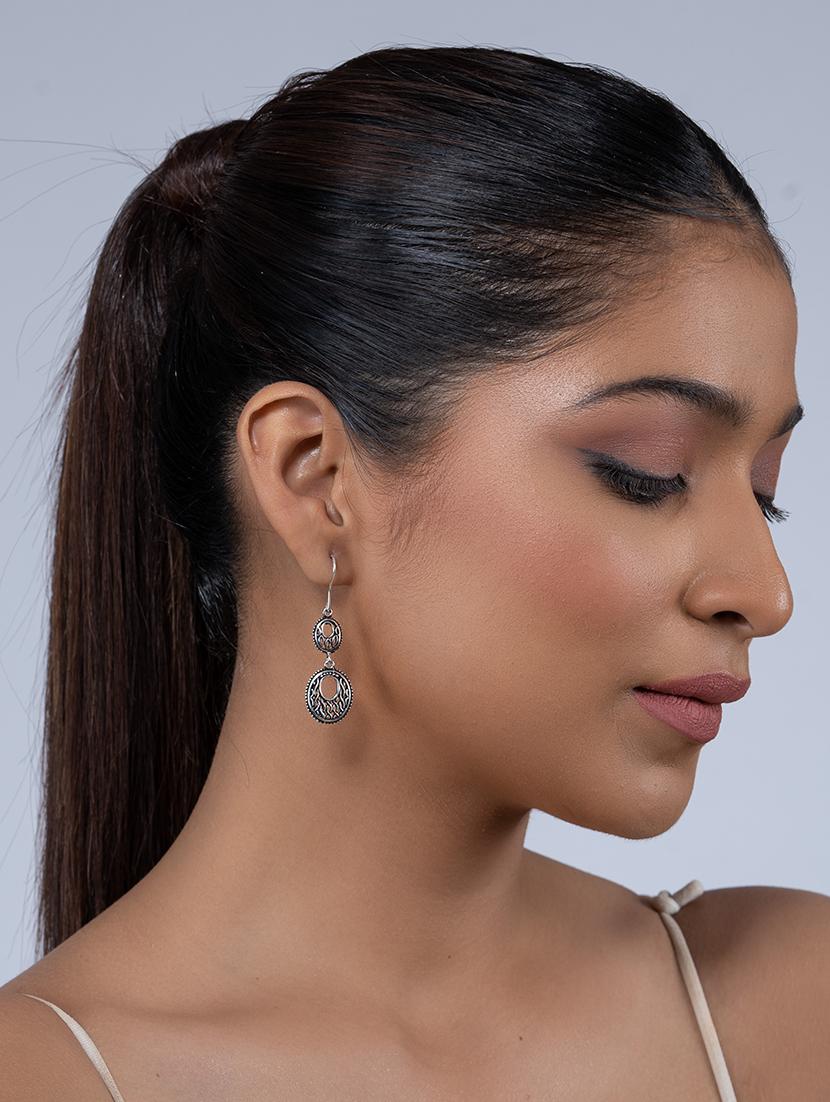 women silver drop earrings - 20309537 - Standard Image - 1