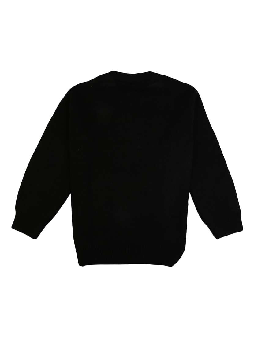 boys black self design sweater - 20310211 -  Standard Image - 1