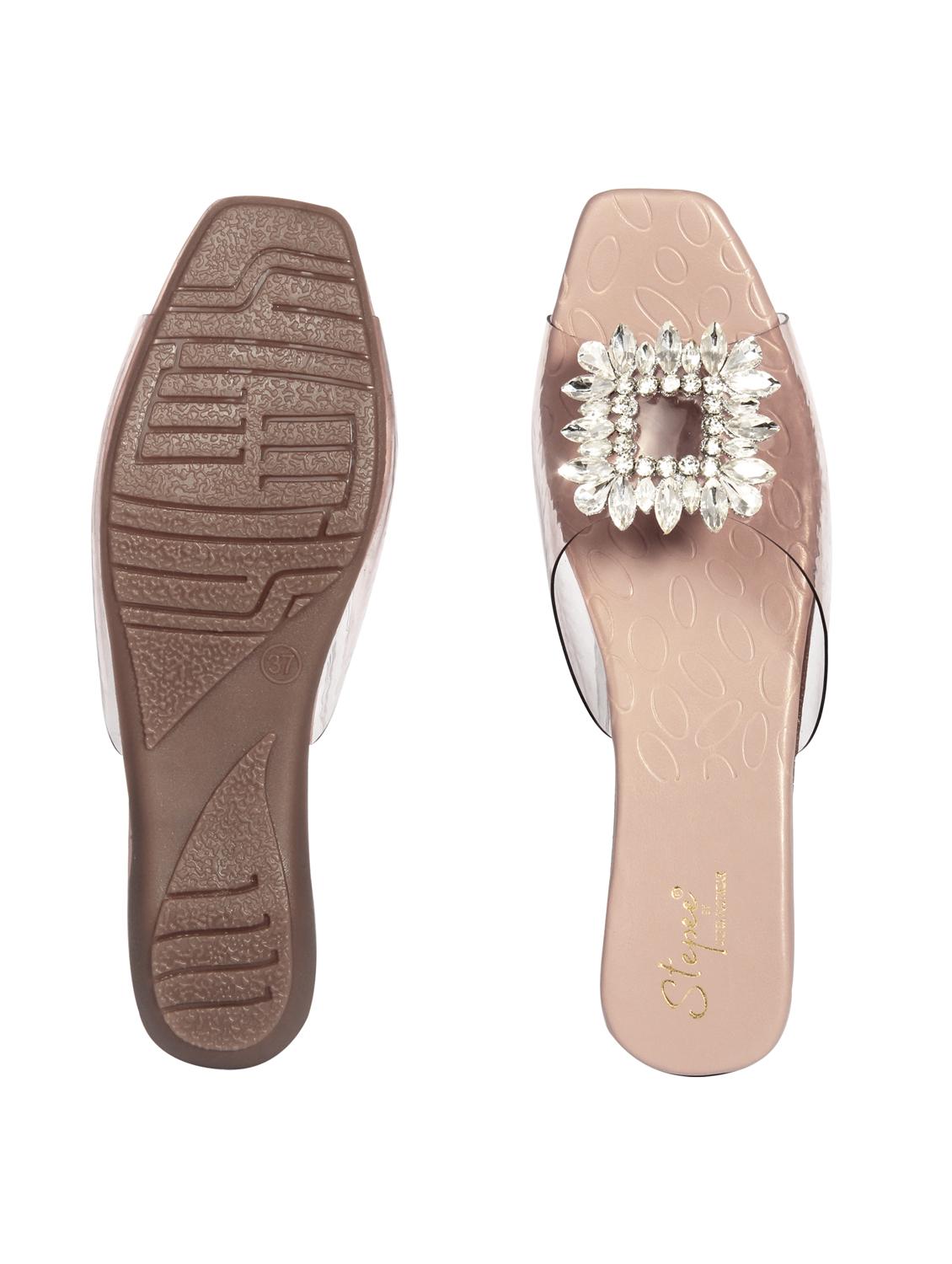 beige tpu slip on sandals - 20311025 - Standard Image - 4