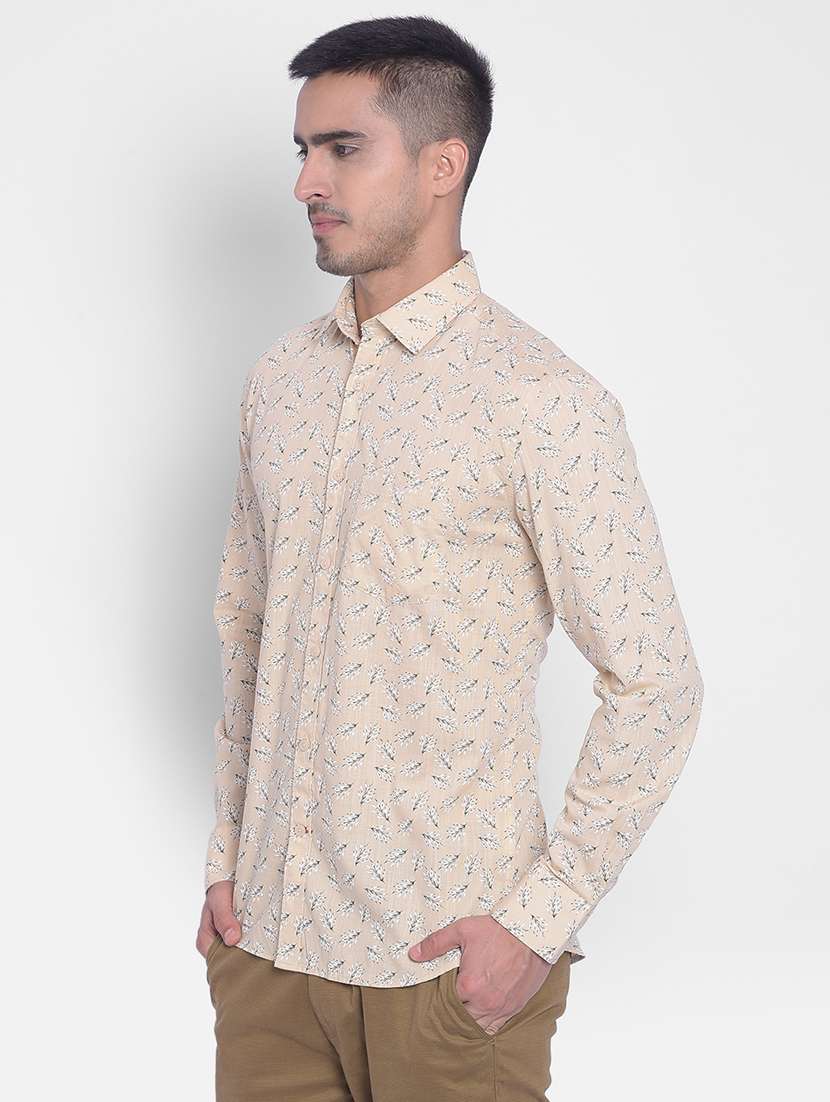 beige cotton blend casual shirt - 20311150 -  Standard Image - 1