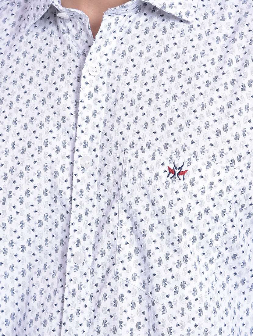 men white micro print cotton blend casual shirt - 20311153 -  Standard Image - 4
