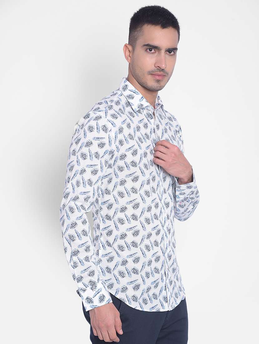 mens leaf print casual shirt - 20311158 -  Standard Image - 1