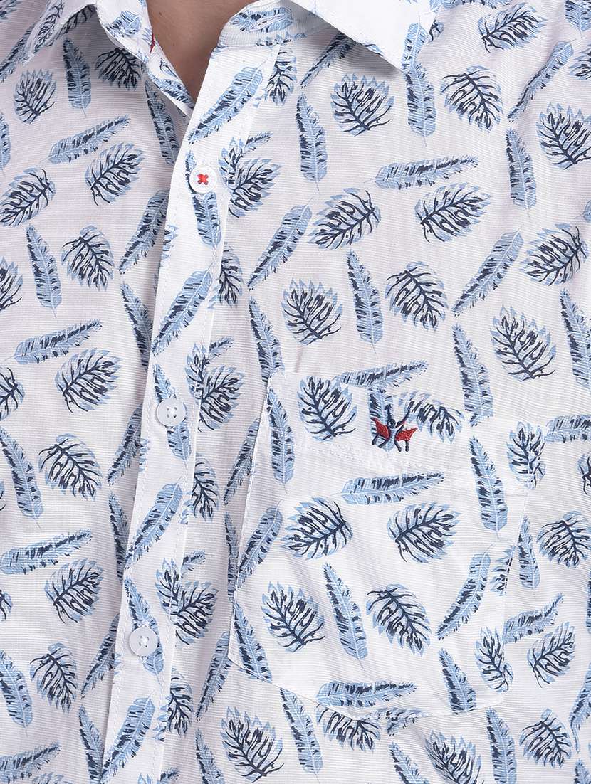 mens leaf print casual shirt - 20311158 -  Standard Image - 4