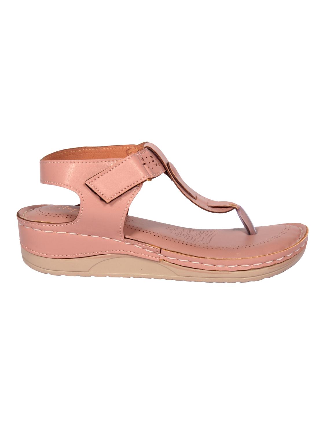pink solid t-strap sandal - 20311238 - Standard Image - 1
