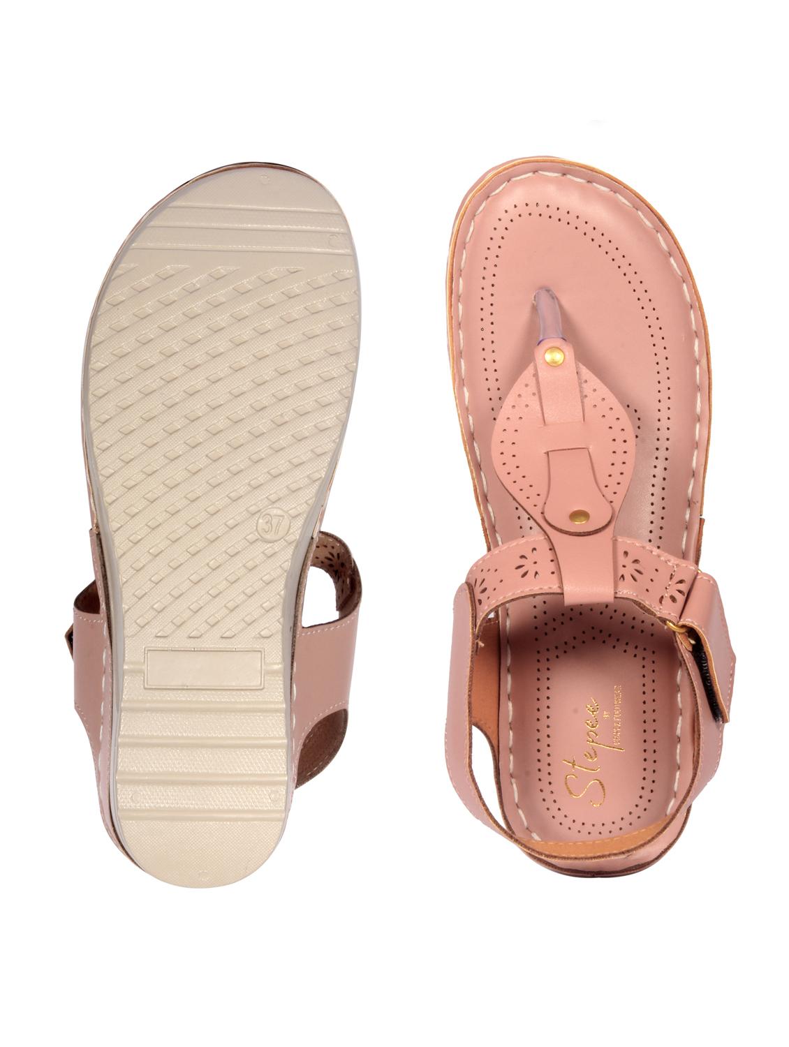 pink solid t-strap sandal - 20311238 - Standard Image - 4