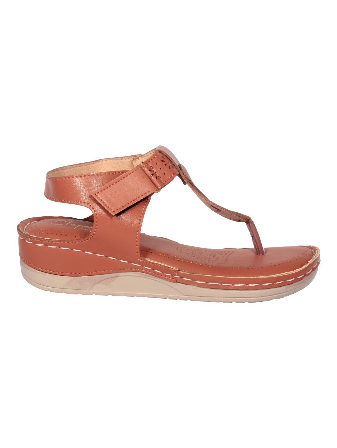 tan solid t-strap sandal - 20311239 -  Standard Image - 1