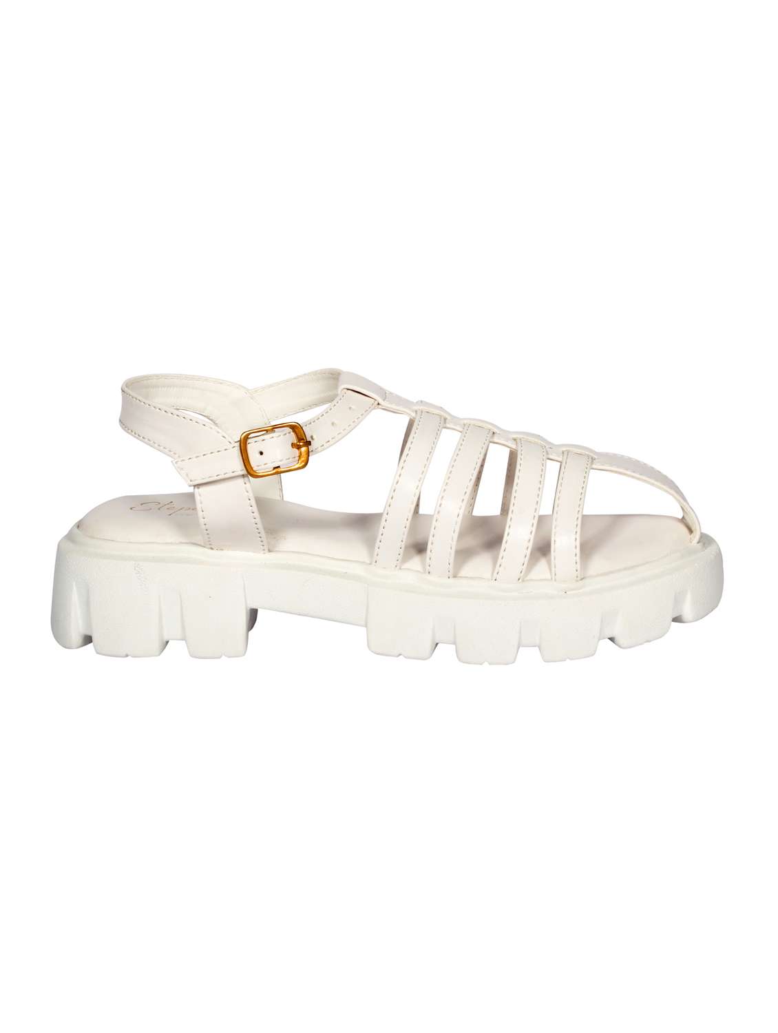 white solid gladiators sandal - 20311246 -  Standard Image - 1