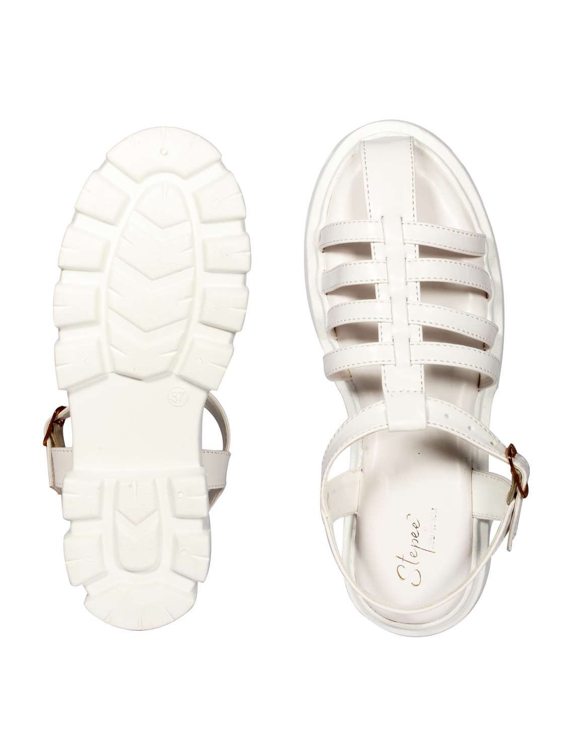 white solid gladiators sandal - 20311246 -  Standard Image - 4