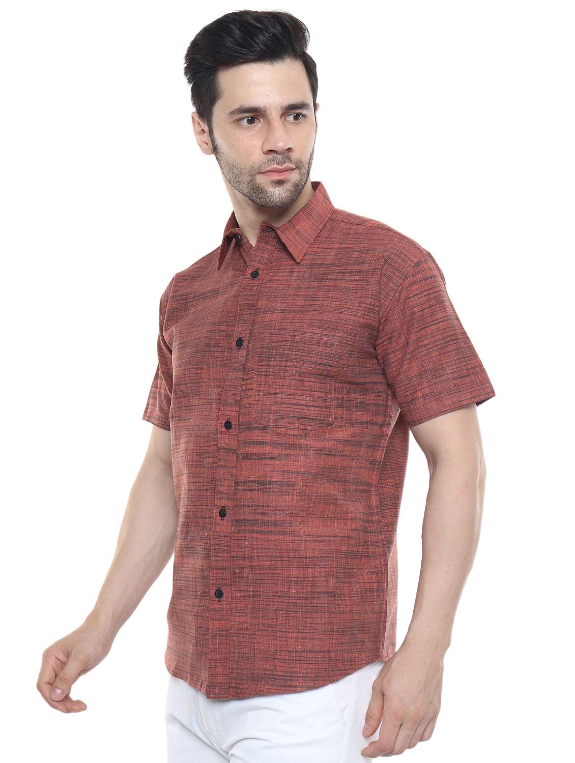 mens melange formal shirt - 20311304 -  Standard Image - 1