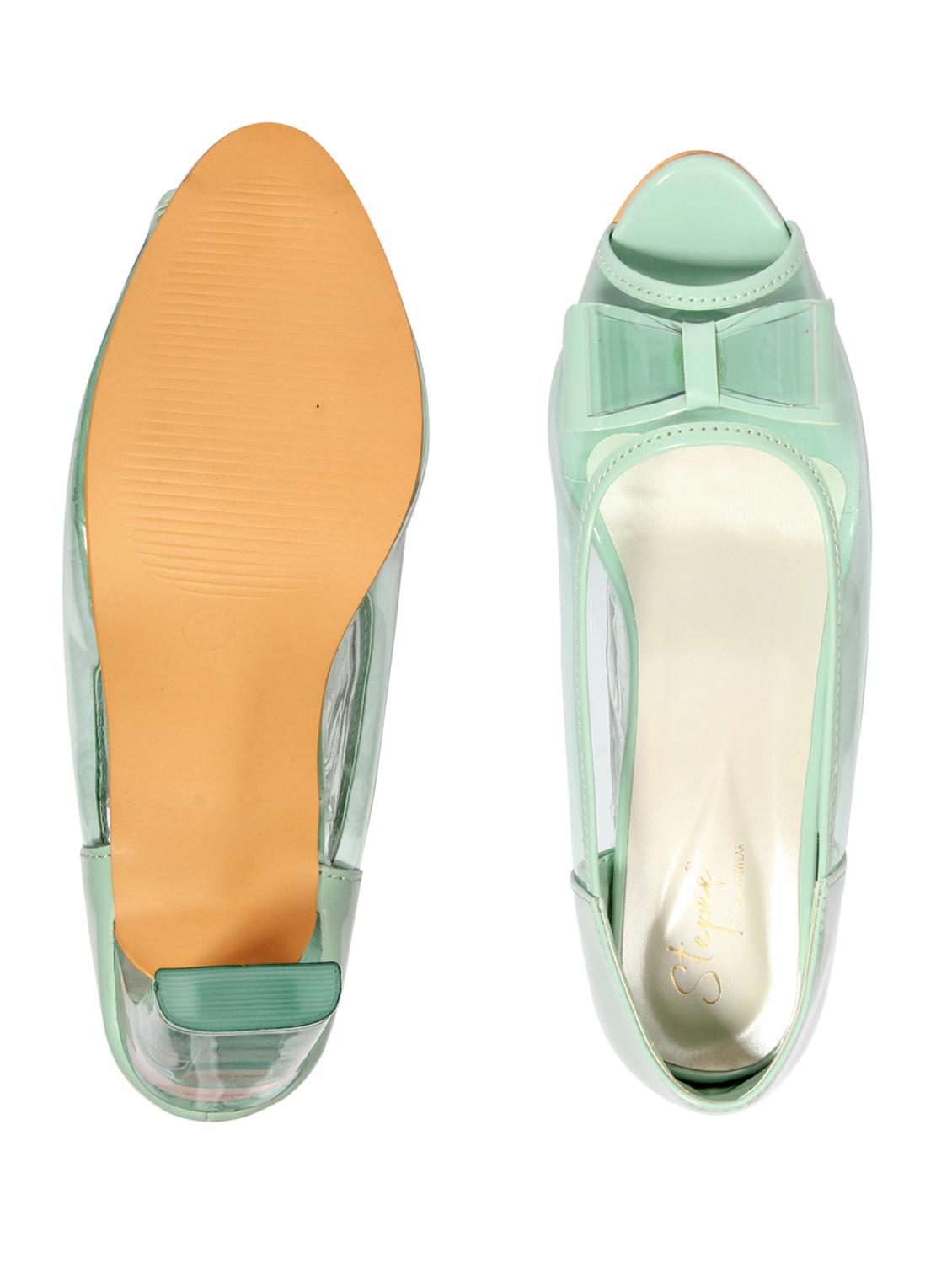 sea green patent leather slip on pumps - 20312153 - Standard Image - 4
