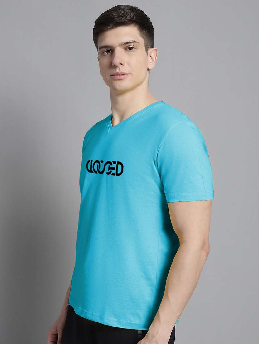 men v-neck graphic chest print t-shirt - 20312167 -  Standard Image - 1