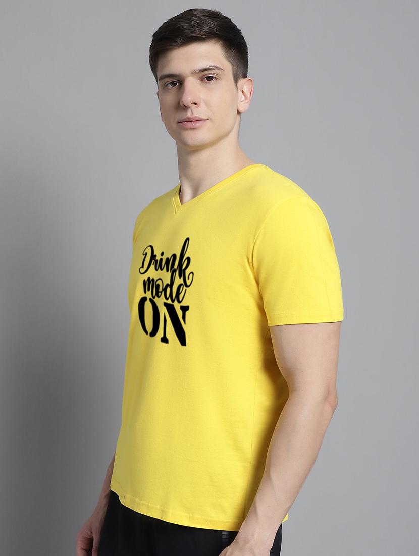 men v-neck graphic chest print t-shirt - 20312172 -  Standard Image - 1